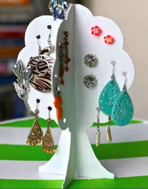 a tree shaped DIY Earring Holder