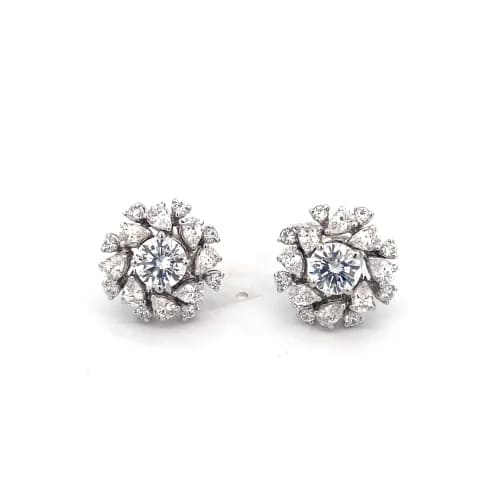 a front view of a pair of Diamond Simulants earrings 