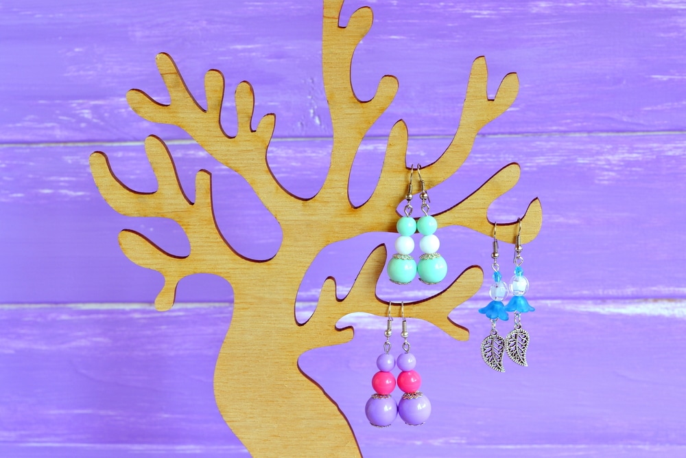 Display Holder Tree Wooden Organizer How To Organize Earrings At