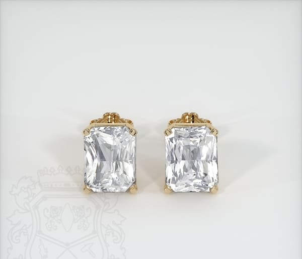 White Sapphire Earrings placed on a white background