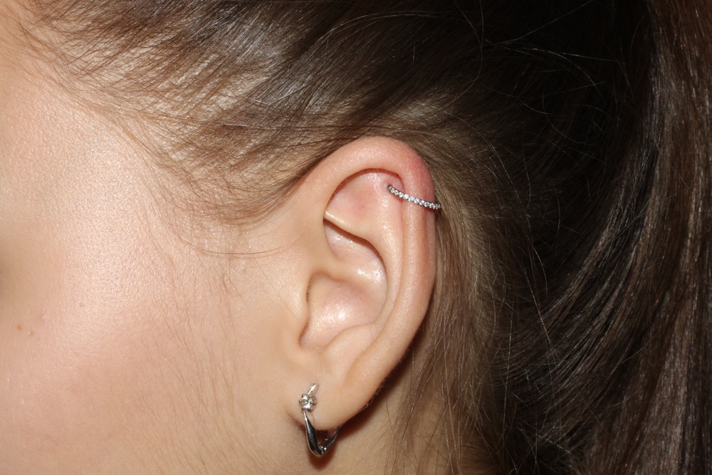 Ear helix Cartilage Piercing + A Ring With A