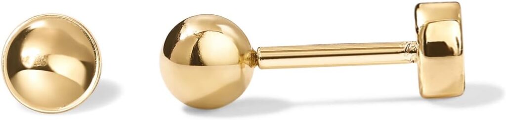 PAVOI K Gold Plated Solid Sterling Silver Post Ball Stud