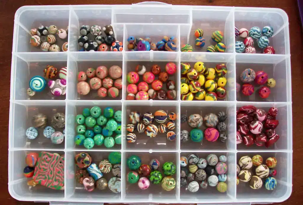 different types of ploymer clay beads'