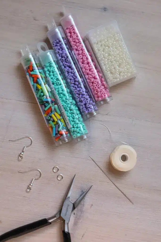 materials needed to make beaded earrings