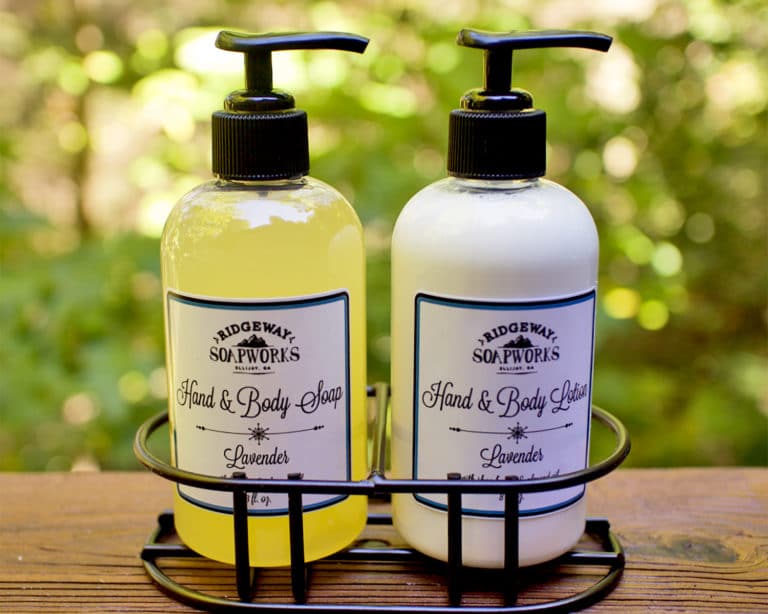 two bottles of liquid soap