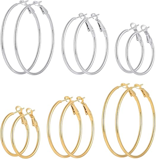 silver Plated Hoop Earrings for Women