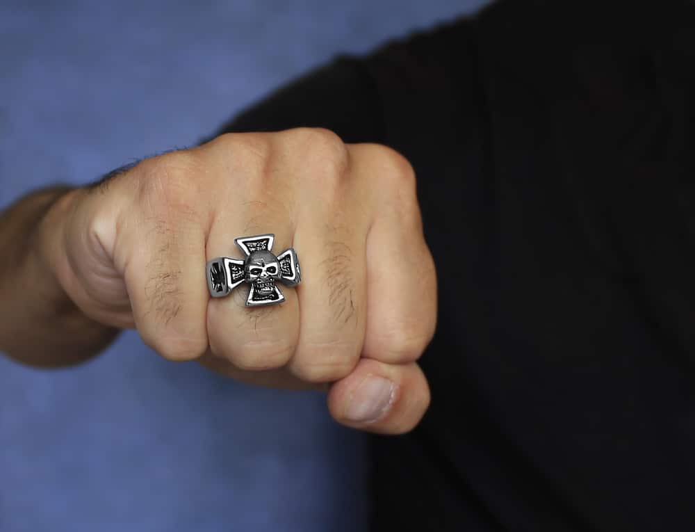 Fist With A Ring Stainless Steel Men's Jewelry