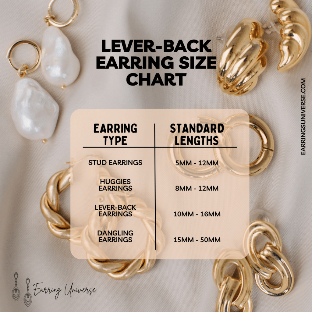 Lever-Back Earring Length Comparison Chart