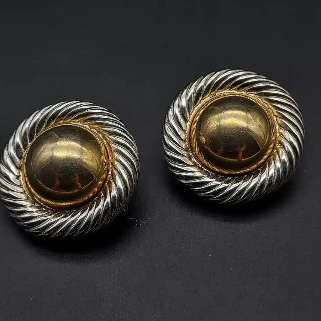Anne Klein Classic Clip On Button Earrings