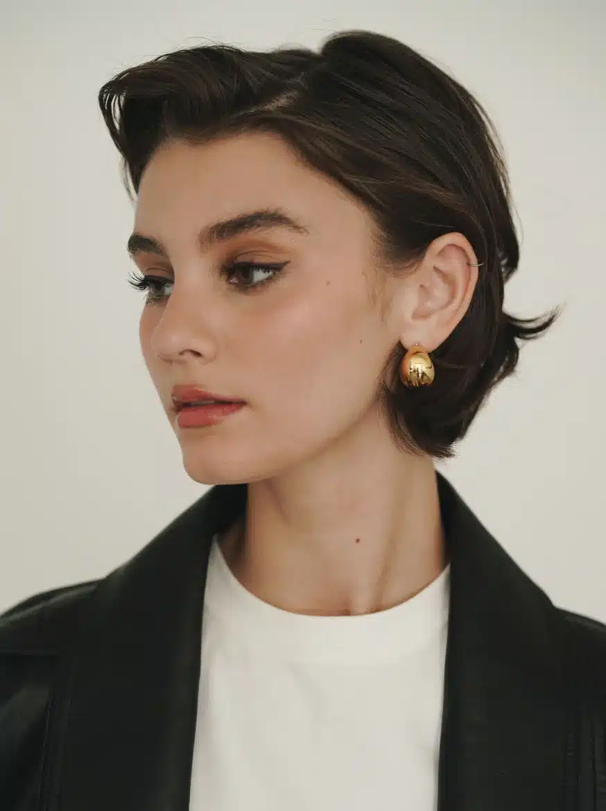 a beautiful girl wearing golden hoops a beautiful girl wearing golden hoops